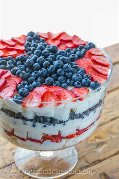 No Bake Berry Trifle Strawberry Blueberry Trifle 4th Of July