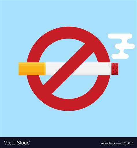 No Smoking Icon Flat Design Icon Royalty Free Vector Image