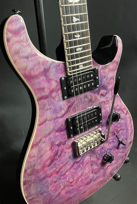 paul reed smith prs se custom 24 quilt top electric guitar violet finish w bag 825362160885 ebay