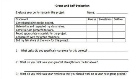 Free 11 Group Evaluation Forms In Pdf Ms Word Excel