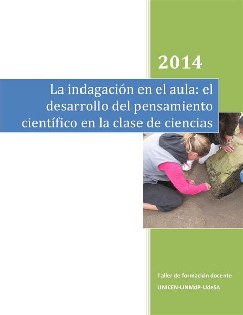 Pdf La Indagaci N En El Aula Unicen Quequ N Desarrollo Te Rico De