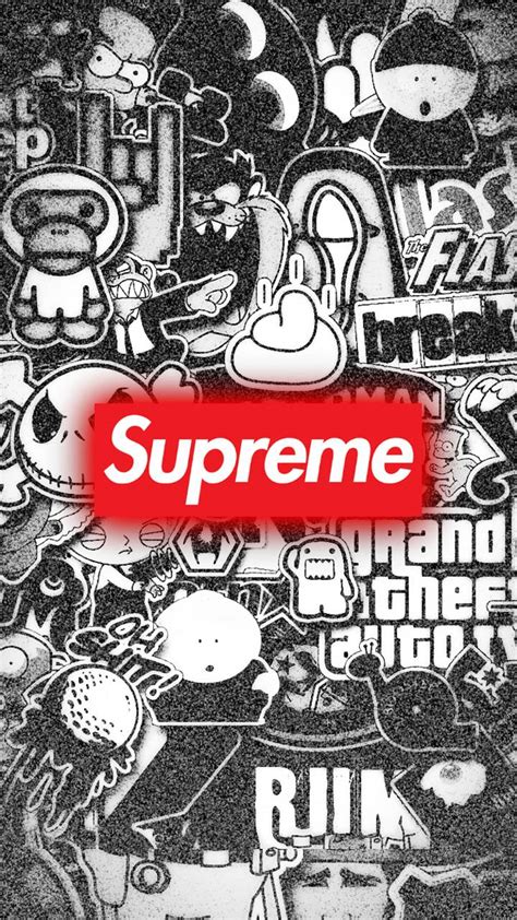 Black And White Supreme Wallpapers Top Free Black And White Supreme Backgrounds Wallpaperaccess