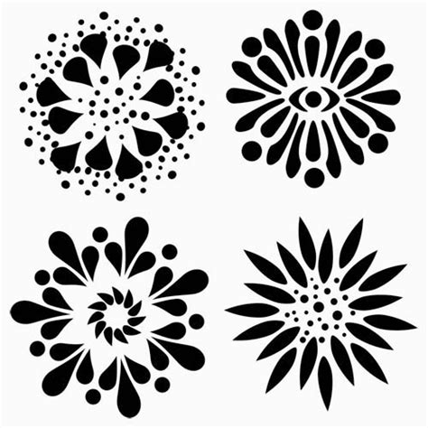 Stencil 4 Flowers 6 X 6 Poly Clay Play