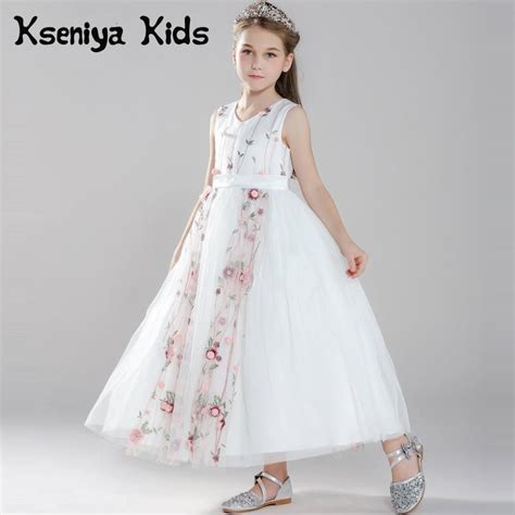 Kseniya Kids Dresses For Party And Wedding Flower Net Ball Gown Big