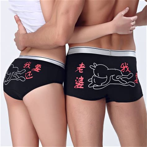 New High Quality Couples Bamboo Fiber Underwear Lovers Comfortable Underpants Tamptation Sexy