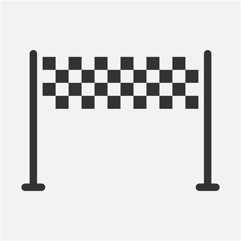 Finish Vector Icon Isolated On White Background Checkered Racing Flag