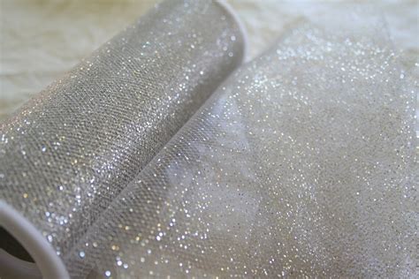 Silver Glitter Tulle By The Roll Or Yard 7 Color Choices Etsy