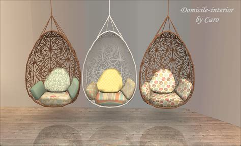 Domicile Interior Sims 4 Cc Furniture Hanging Chair Sims 4
