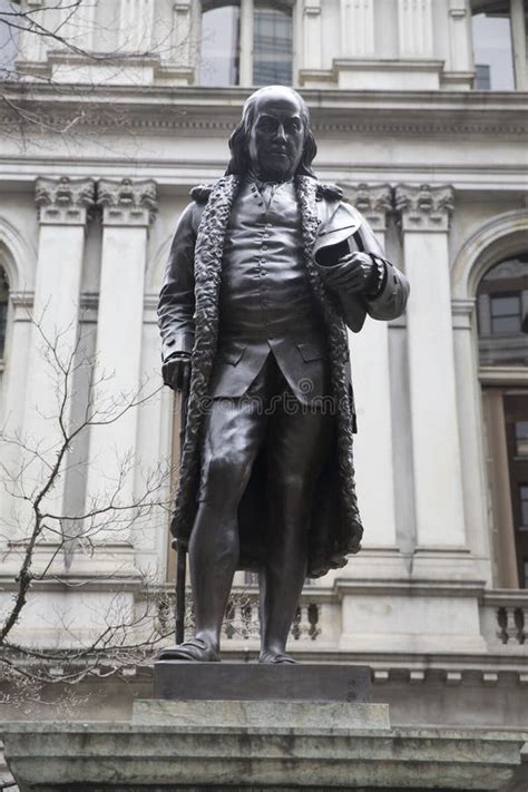 Benjamin Franklin Statue Boston Massachusetts Eua Foto Editorial