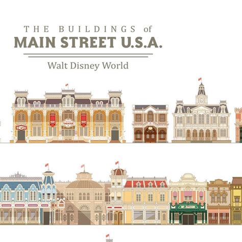 The Buildings Of Main Street Walt Disney World Print Without Etsy In