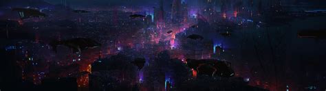 Cyberpunk City Night Scenery Sci Fi 4k Cyberpunk Wallpaper Dual