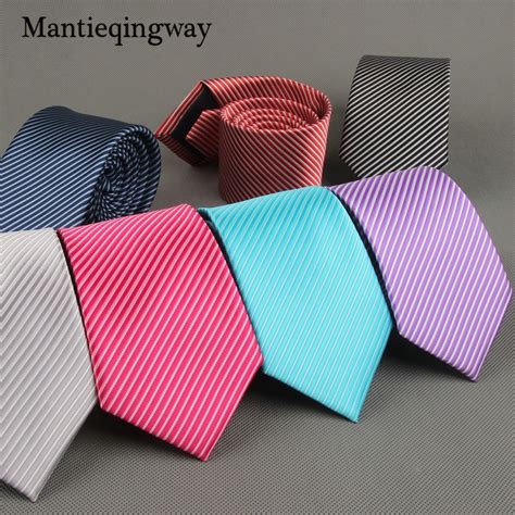 mantieqingway 6cm men s cotton formal classic business wedding tie jacquard striped bowtie