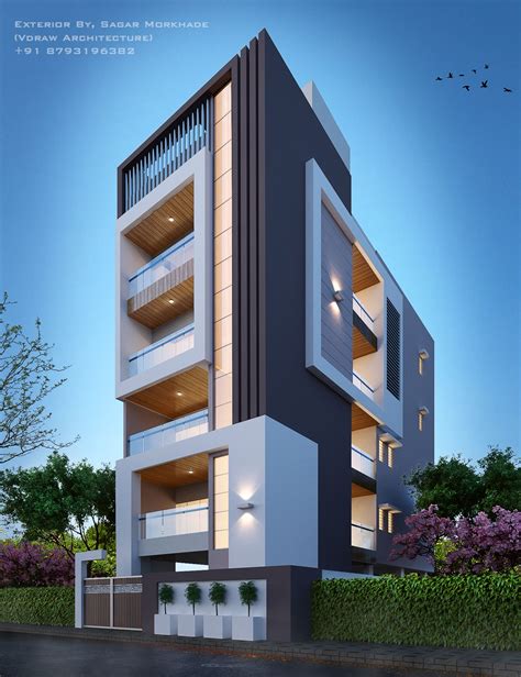 Modern Residential Flat Scheme Exterior By Sagar Morkhade Vdraw