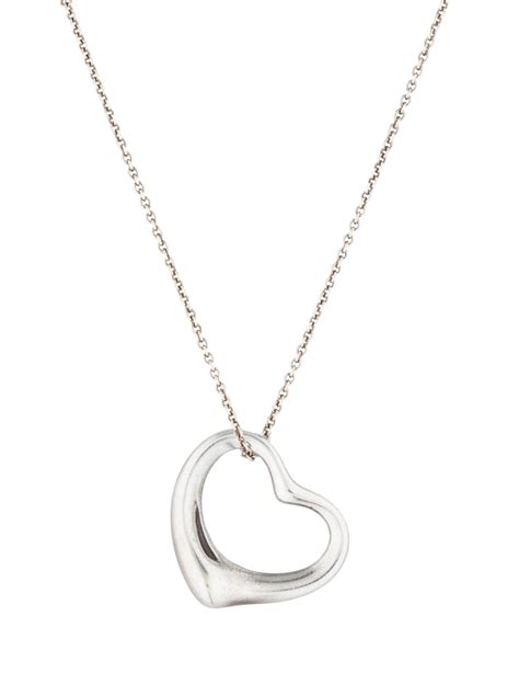 Tiffany Co Open Heart Necklace Silver Sterling Silver Tif