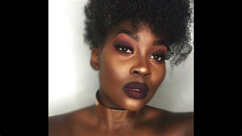 Burgundy Smokey Eye For Dark Skin Women Youtube