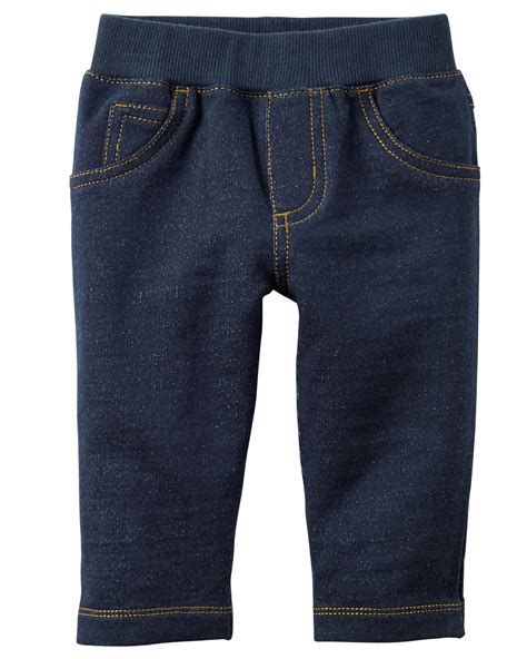 Soft blend of cotton and polyester with a smidgen of spandex for stretch. Pull-On Denim-Like Leggings | Baby boy outfits, Boy ...