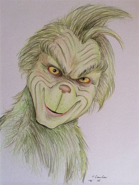 The Grinch Original Colour Pencil Drawing Sketch By Maudster74art Art