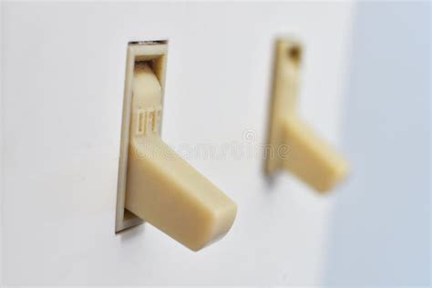 Two White Light Switches In The Off Possition Stock Image Image Of