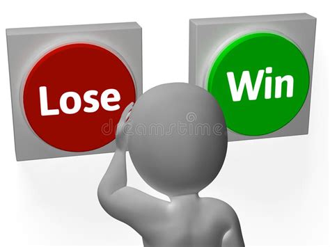 Winner Loser Buttons Shows Winning Or Losing Stock Illustration