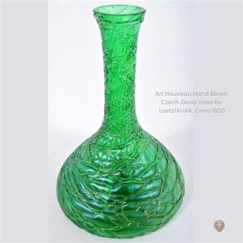Antique Art Nouveau Hand Blown Czech Glass Vase By Loetz Kralik Circa 1900 Glass Vase Hand