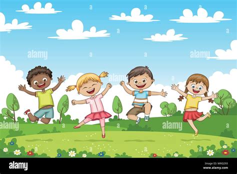 Happy Jumping Cartoon