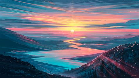Sunrise Landscape Wallpaper Hd Artist 4k Wallpapers Images Photos And Background