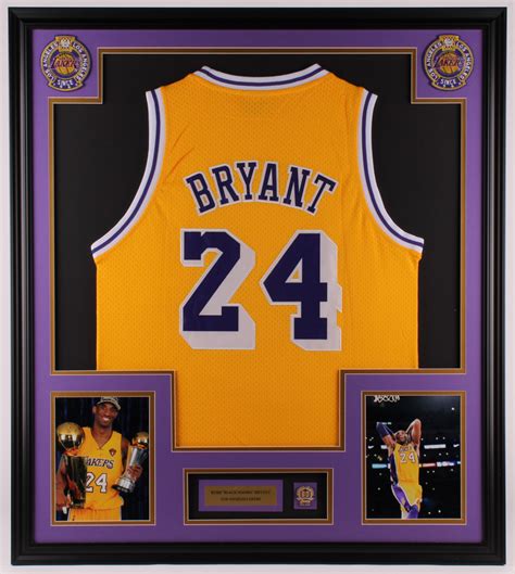 Kobe Bryant Lakers 32x36 Custom Framed Jersey with 60 Years Lakers Pin