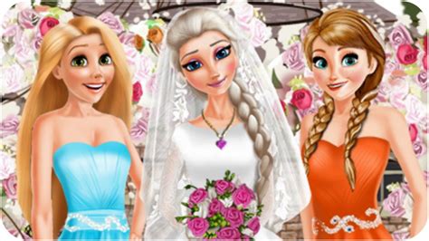 Disney Princess Anna Rapuzel Elsa And Princesses Wedding
