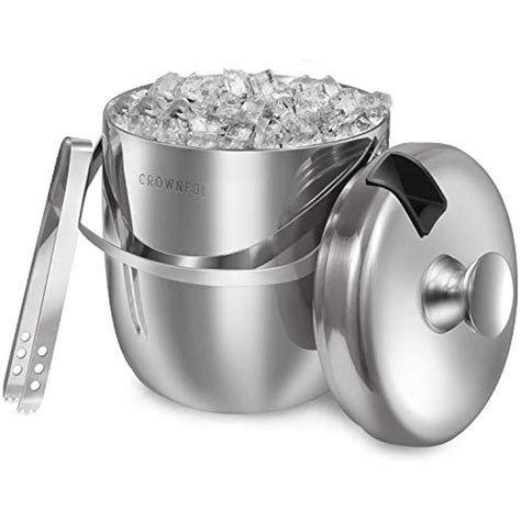 Crownful 28l 304 Stainless Steel Ice Bucket Double Wall With Lid And