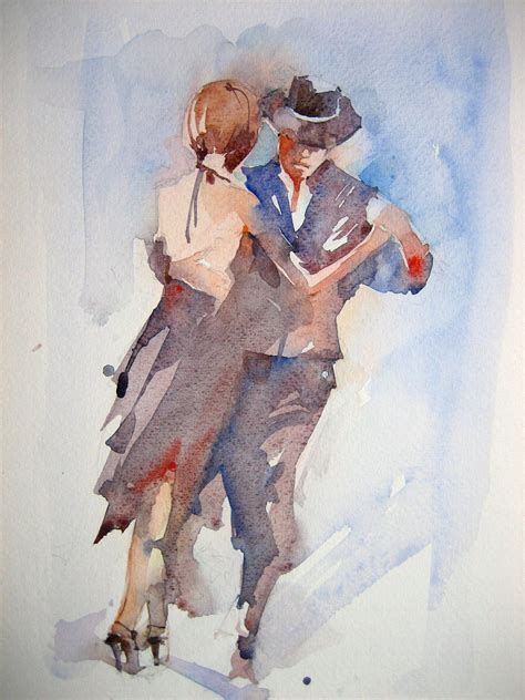 005 Tango Art Dance Paintings Watercolor Dancer