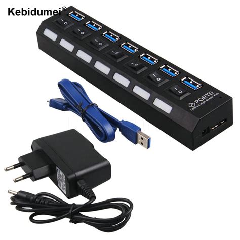 7 Ports Usb 30 Hub Splitter High Speed Usb Hub Splitter Adapter