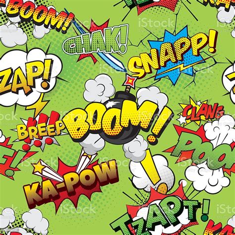 Boom Seamless Comics Background Stock Illustration Download Image Now