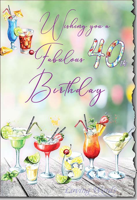 Happy 40th Birthday Female Greeting Cards By Loving Words