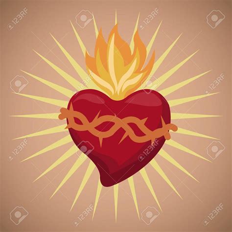 Sacred Heart Blessed Image Vector Illustration Eps 10 Royalty Free