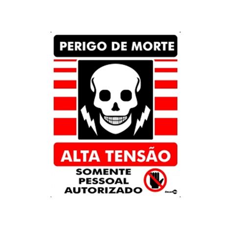 Placa Metal Perigo De Morte Alta Tensão Pm 833 Encartale