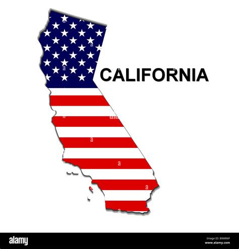 Cut Out Map Of California Stock Photo Alamy