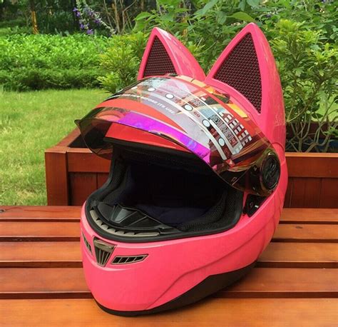 1000 x 1000 jpeg 33 кб. RED Cute Full Face Motorcycle Helmets Cat Ear Horn ...