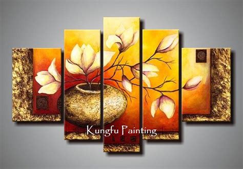 2019 100% Hand Painted Unframed Abstract 5 Panel Canvas ...