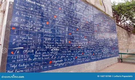 Wall Of Love Paris France Editorial Stock Photo Image Of Romance