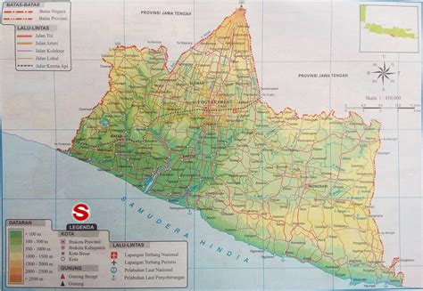 Peta Yogyakarta Lengkap Dengan Kabupaten Dan Kota Tarunas