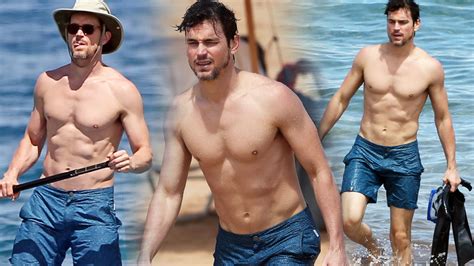Shirtless Matt Bomer Works His Washboard Abs Paddle Boarding In Maui