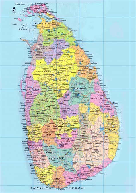 Sri Lanka Kort I Sinhala Detaljeret Kort Over Sri Lanka Med Veje