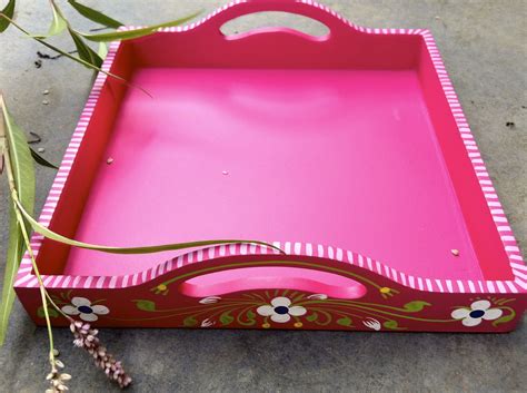 This Beautifully Hand Painted Wooden Tray Will Enhance The Beauty Of