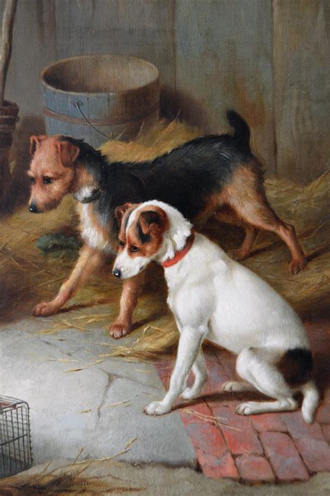 Claude Hunt Pair Of 19th Century Genre Animal Oil Paintings Of