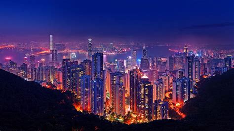 Maybe you would like to learn more about one of these? Hong Kong At Night Lighting Buildings Skyscrapers Port ...