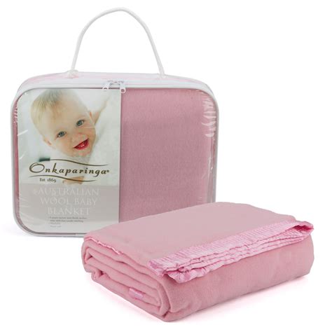 Onkaparinga Pink Wool Baby Cot Blanket 120x160cm Peters Of Kensington