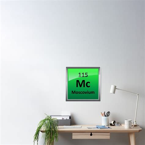 Moscovium Or Element 115 Periodic Table Symbol Poster By Sciencenotes