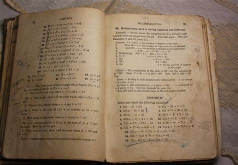 Vintage Math Book 1927 Sepia Pages With Script And Scribble Etsy