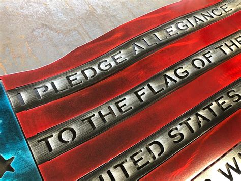 Metal American Flag Pledge Of Allegiance Metal Wall Decor Etsy