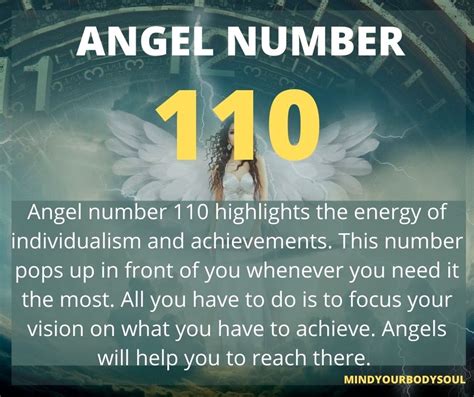 Angel Number 110 Meaning And Symbolism Mind Your Body Soul